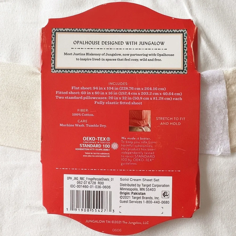 Opalhouse x Jungalow Fringe Cotton Cream Solid Sheet Set QUEEN_6